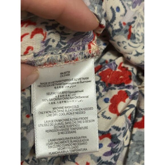 BCBG‎ Generation Floral Print Mini Skirt Red White Gray Size 4 - Picture 5 of 6